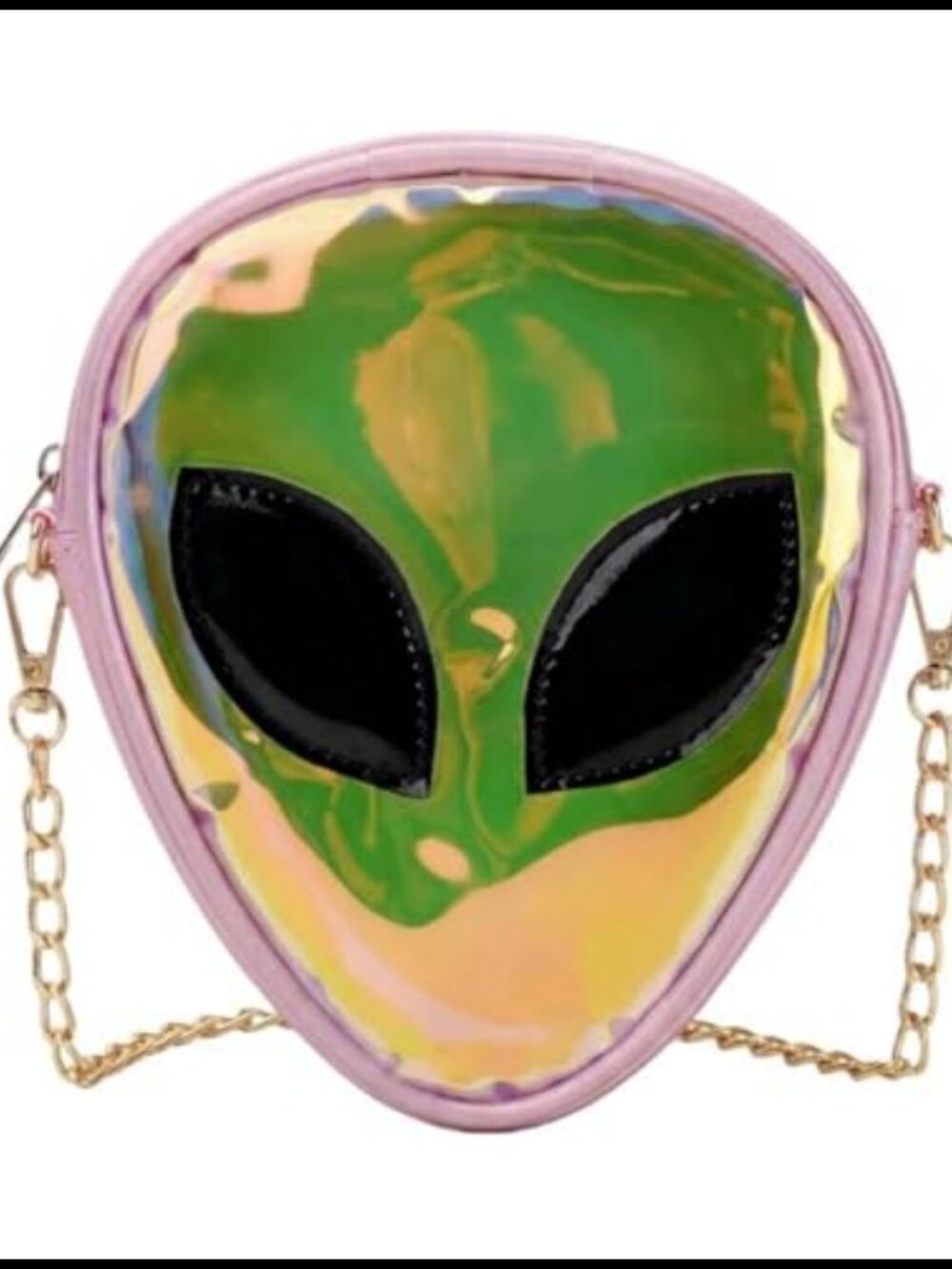 Holographic Alien Crossbody Bag PU Leather Chain Shoulder Purse